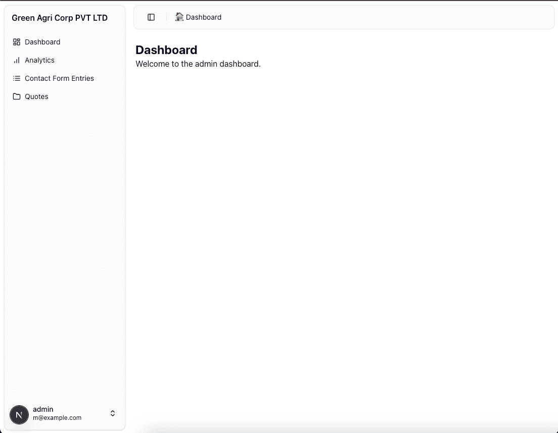 GreenAgri Admin Dashboard